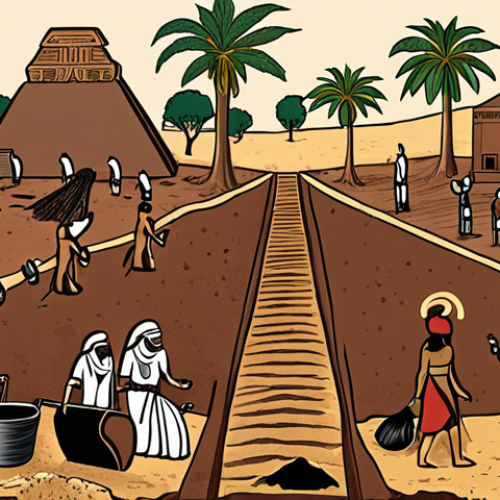 Home 20 **Prompt:** A timeless illustration showcasing the ancient roots of composting. In the foreground, hands from different historical eras (e.g., ancient Egyptian, Mayan, Roman) are seen intuitively returning organic matter to the earth, creating a dark, fertile soil. The background hints at early agricultural practices, symbolizing the deep, intuitive human understanding of natural cycles and sustainability long before modern terms existed. The mood should be one of profound wisdom and connection to nature.